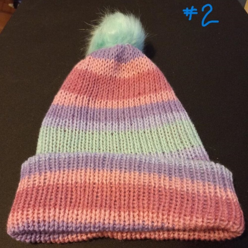 Multiple Handmade Double Layered Knit Hats